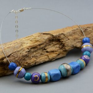 Blue and Purple with Gold and Platinum Porcelain Necklace 8.14.JPG